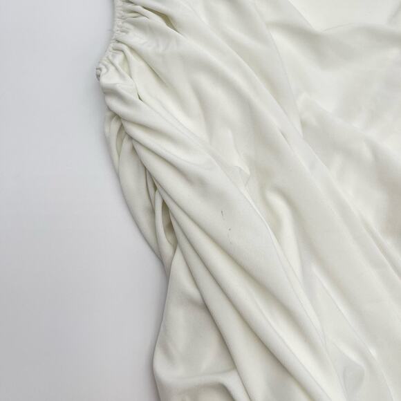 Norma Kamali | NWT Diana Dress Asymmetrical White Ruched Midi Dress L 40 - Picture 13 of 14